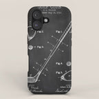Golf Club chalkboard patent iPhone Case Gallery Image 1