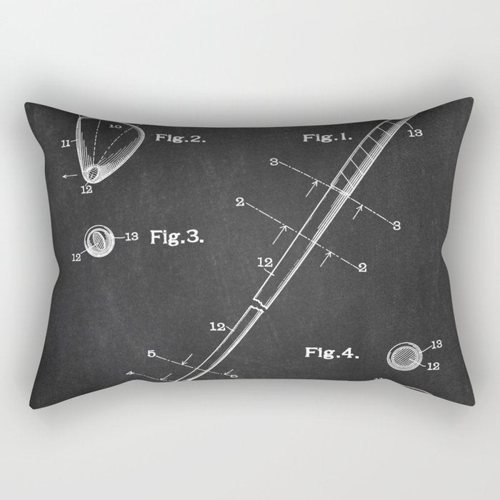 Golf Club chalkboard patent Rectangular Pillow Gallery Image 1