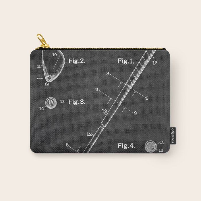 Golf Club chalkboard patent Carry All Pouch Gallery Image 1