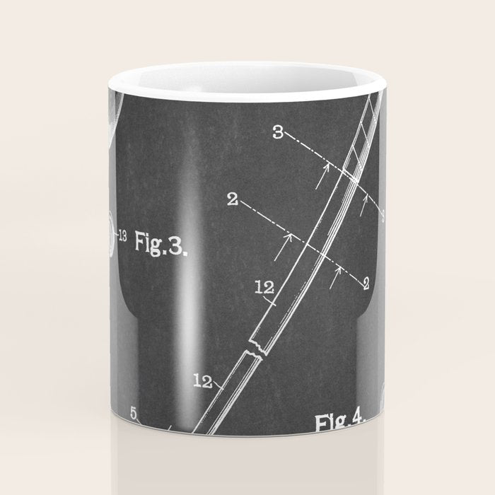 Golf Club chalkboard patent Coffee Mug Gallery Image 4