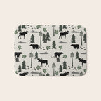 Camping woodland forest nature moose bear pattern nursery gifts Bath Mat Gallery Image 1