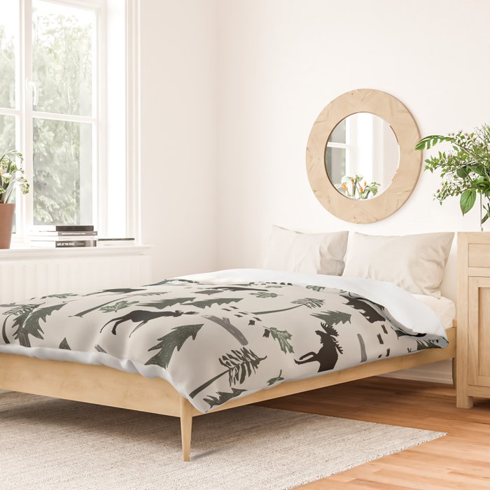 Camping woodland forest nature moose bear pattern nursery gifts Duvet Cover Gallery Image 2