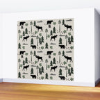 Camping woodland forest nature moose bear pattern nursery gifts Wall Mural Gallery Image 2