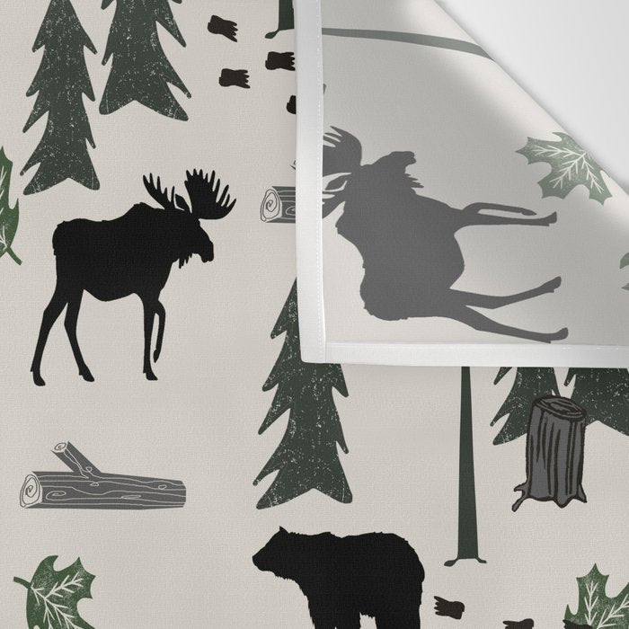 Camping woodland forest nature moose bear pattern nursery gifts Wall Tapestry Gallery Image 3