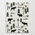 Camping woodland forest nature moose bear pattern nursery gifts Notebook Gallery Image 4