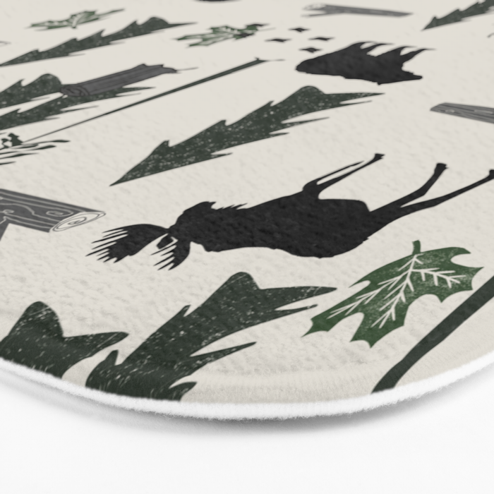 Camping woodland forest nature moose bear pattern nursery gifts Bath Mat Gallery Image 3