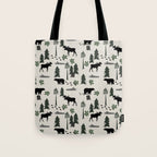 Camping woodland forest nature moose bear pattern nursery gifts Tote Bag Gallery Image 1