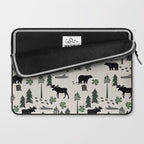 Camping woodland forest nature moose bear pattern nursery gifts Laptop Sleeve Gallery Image 2