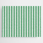 Green and White Stripes Classic Double Stripe Vertical Pattern Jigsaw Puzzle Gallery Image 1