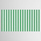 Green and White Stripes Classic Double Stripe Vertical Pattern Tablecloth Gallery Image 2