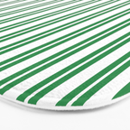 Green and White Stripes Classic Double Stripe Vertical Pattern Bath Mat Gallery Image 3