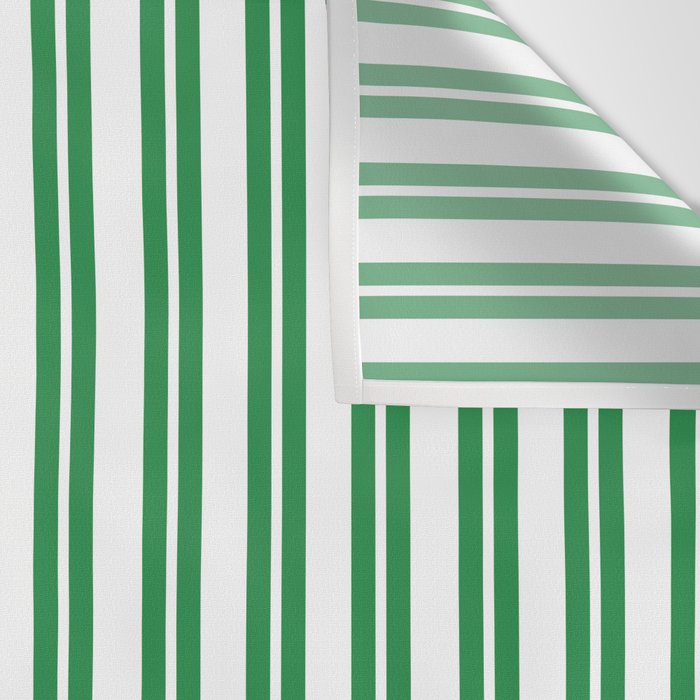 Green and White Stripes Classic Double Stripe Vertical Pattern Wall Tapestry Gallery Image 3