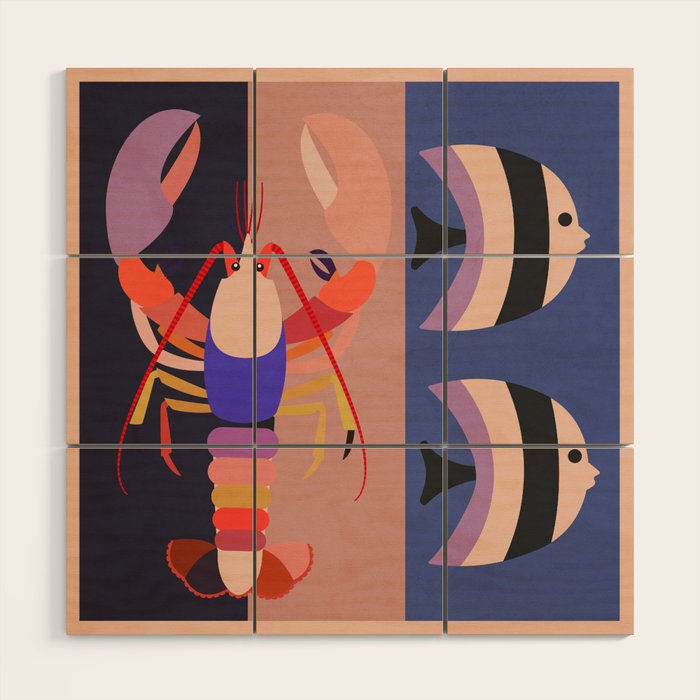 Abstract Marine Life 2 Wood Wall Art Gallery Image 1