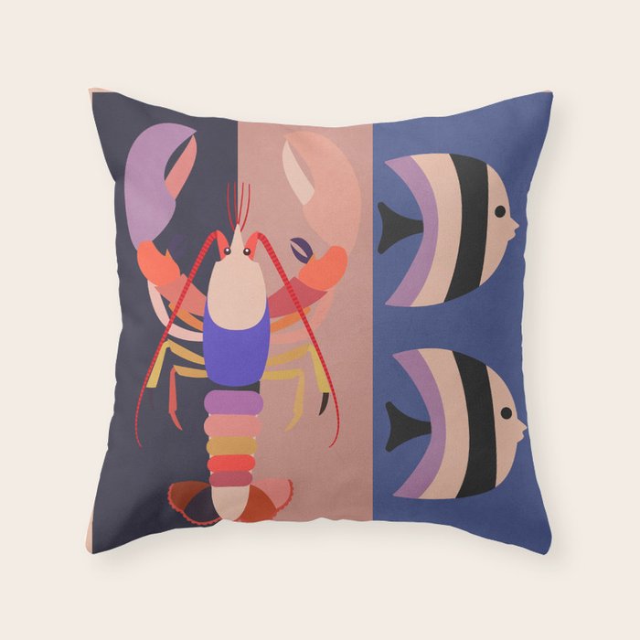 Abstract Marine Life 2 Throw Pillow Gallery Image 6