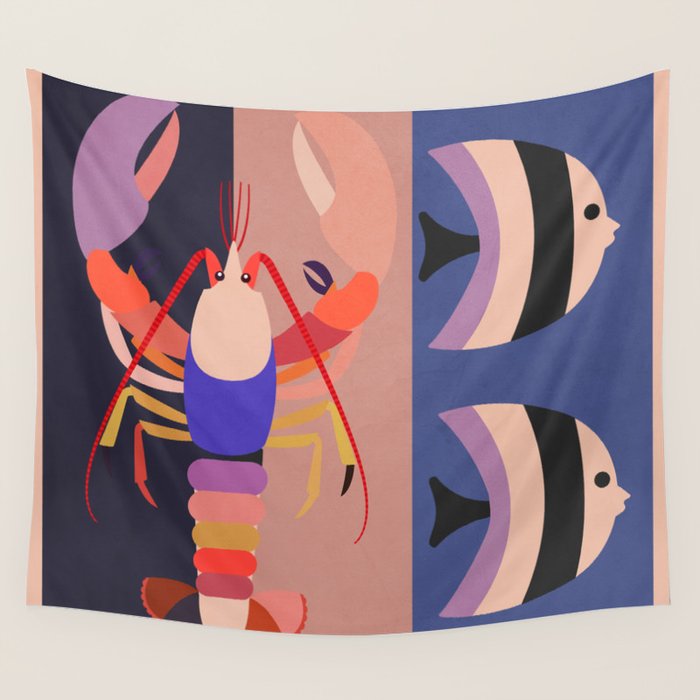 Abstract Marine Life 2 Wall Tapestry Gallery Image 1