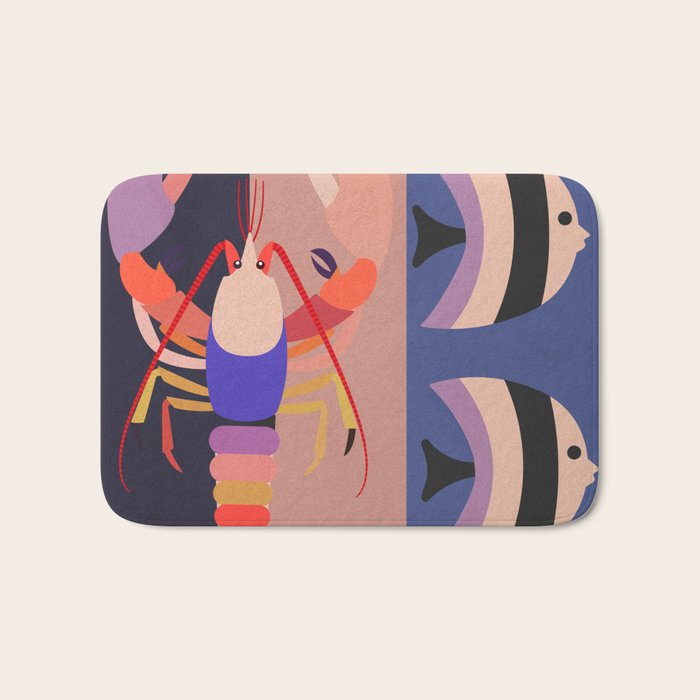 Abstract Marine Life 2 Bath Mat Gallery Image 1