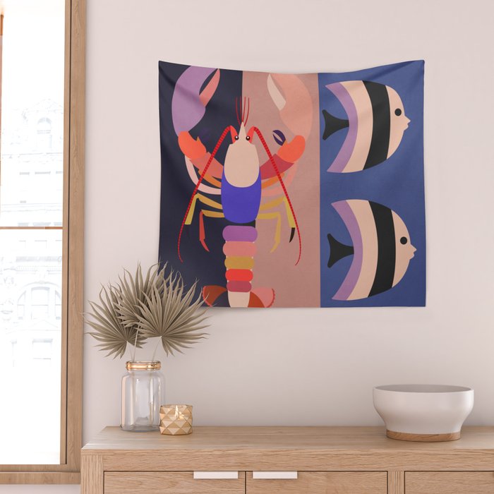 Abstract Marine Life 2 Wall Tapestry Gallery Image 2