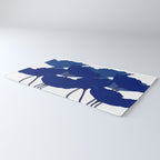Blue Poppy Flowers on White Background #decor #society6 #buyart Rug Gallery Image 3