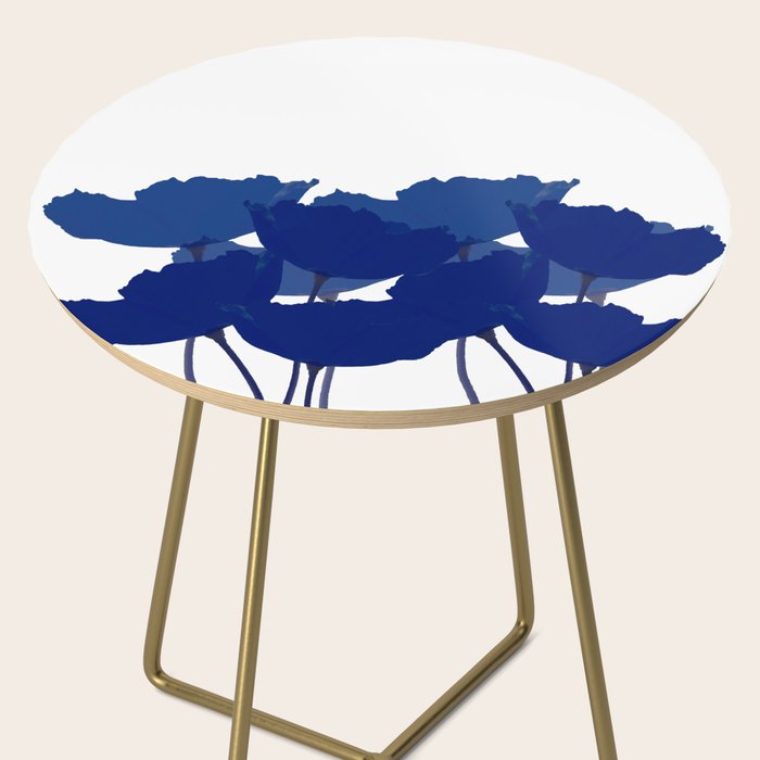 Blue Poppy Flowers on White Background #decor #society6 #buyart Side Table Gallery Image 2