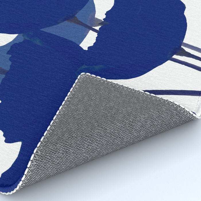 Blue Poppy Flowers on White Background #decor #society6 #buyart Rug Gallery Image 4