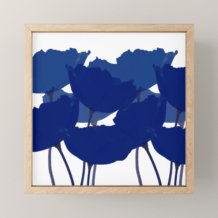 Blue Poppy Flowers on White Background #decor #society6 #buyart Mini Art Print Gallery Image 1