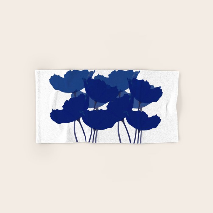 Blue Poppy Flowers on White Background #decor #society6 #buyart Bath Towel Gallery Image 1