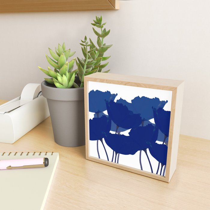Blue Poppy Flowers on White Background #decor #society6 #buyart Mini Art Print Gallery Image 2