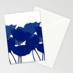 Blue Poppy Flowers on White Background #decor #society6 #buyart Stationery Card Gallery Image 2