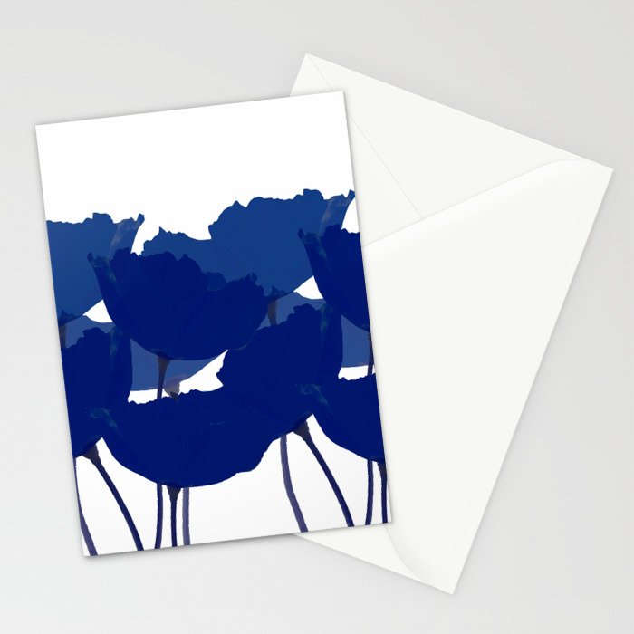 Blue Poppy Flowers on White Background #decor #society6 #buyart Stationery Card Gallery Image 2
