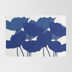 Blue Poppy Flowers on White Background #decor #society6 #buyart Rug Gallery Image 2