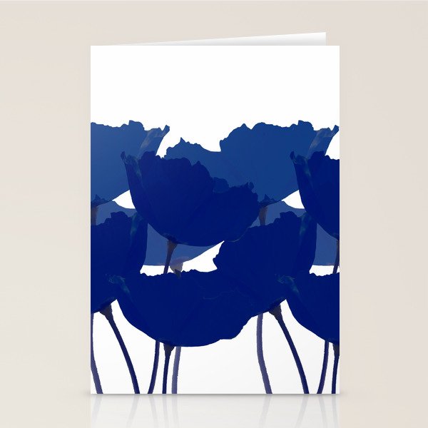 Blue Poppy Flowers on White Background #decor #society6 #buyart Stationery Card Gallery Image 2