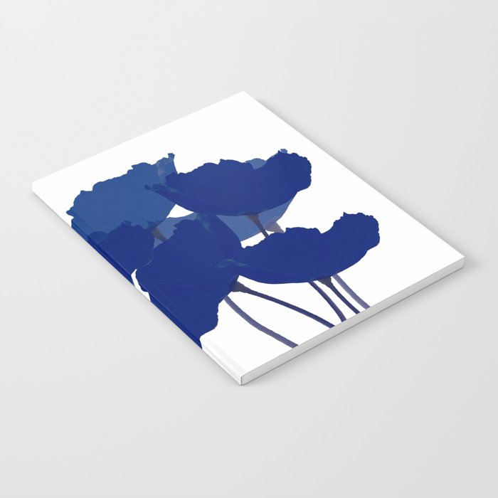 Blue Poppy Flowers on White Background #decor #society6 #buyart Notebook
