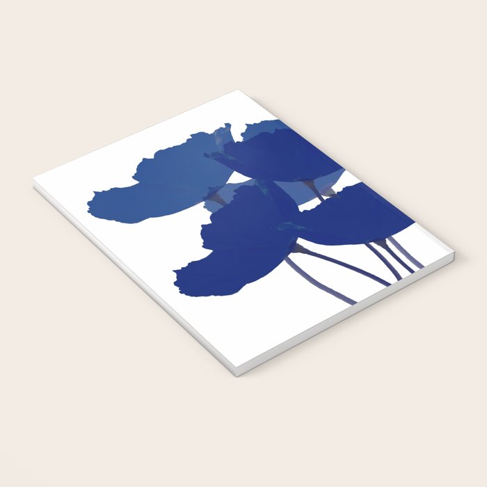 Blue Poppy Flowers on White Background #decor #society6 #buyart Notebook Gallery Image 3