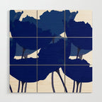 Blue Poppy Flowers on White Background #decor #society6 #buyart Wood Wall Art Gallery Image 1
