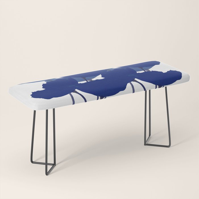 Blue Poppy Flowers on White Background #decor #society6 #buyart Bench Gallery Image 1