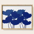 Blue Poppy Flowers on White Background #decor #society6 #buyart Serving Tray Gallery Image 1