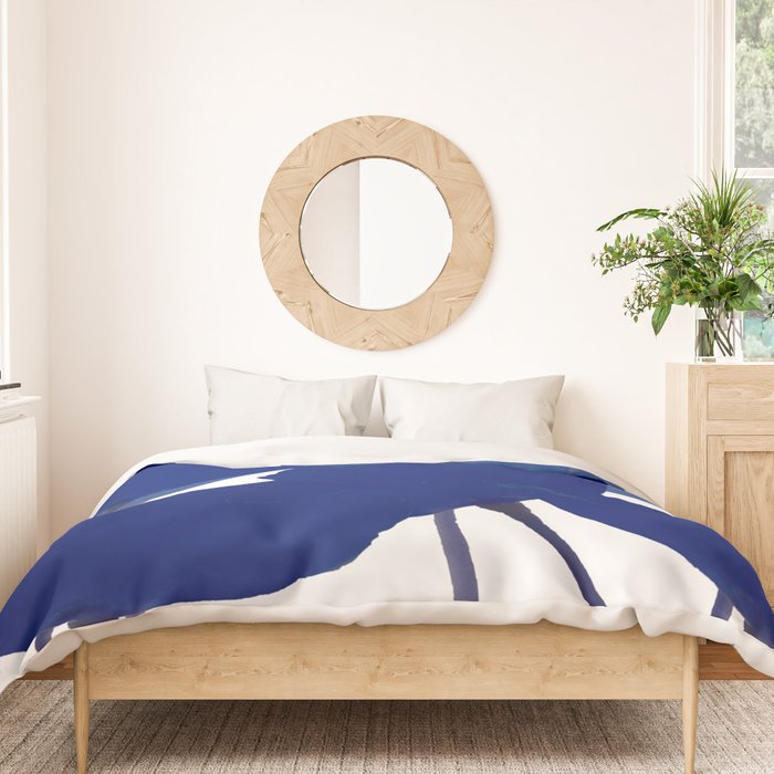 Blue Poppy Flowers on White Background #decor #society6 #buyart Duvet Cover Gallery Image 3