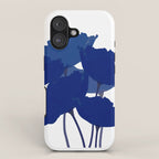 Blue Poppy Flowers on White Background #decor #society6 #buyart iPhone Case Gallery Image 1
