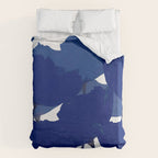 Blue Poppy Flowers on White Background #decor #society6 #buyart Duvet Cover Gallery Image 6