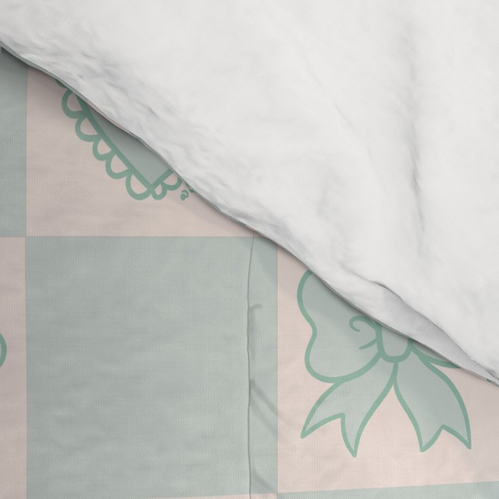 Blue Bow Checkered Print Comforter Gallery Image 4