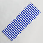 Cobalt Blue and White Vertical Deck Chair Stripe Yoga Mat Gallery Image 1