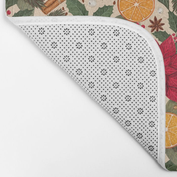 Poinsettia Flowers and Spices Bath Mat Gallery Image 2