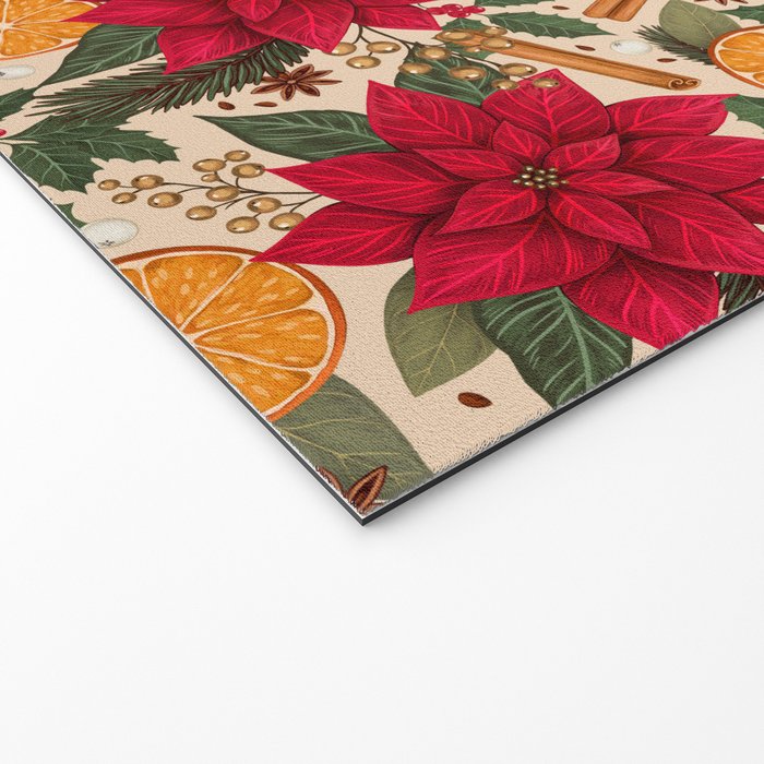 Poinsettia Flowers and Spices Welcome Mat Gallery Image 2