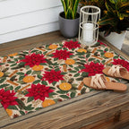 Poinsettia Flowers and Spices Outdoor Rug Gallery Image 2