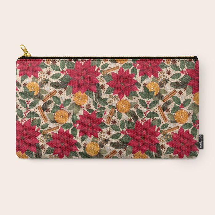 Poinsettia Flowers and Spices Carry All Pouch Gallery Image 2