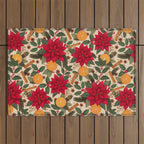 Poinsettia Flowers and Spices Outdoor Rug Gallery Image 1