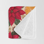 Poinsettia Flowers and Spices Throw Blanket Gallery Image 3