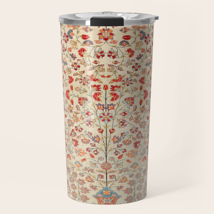Kashan Central Persian Rug Print Travel Mug Gallery Image 1
