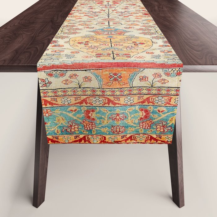 Kashan Central Persian Rug Print Table Runner Gallery Image 1
