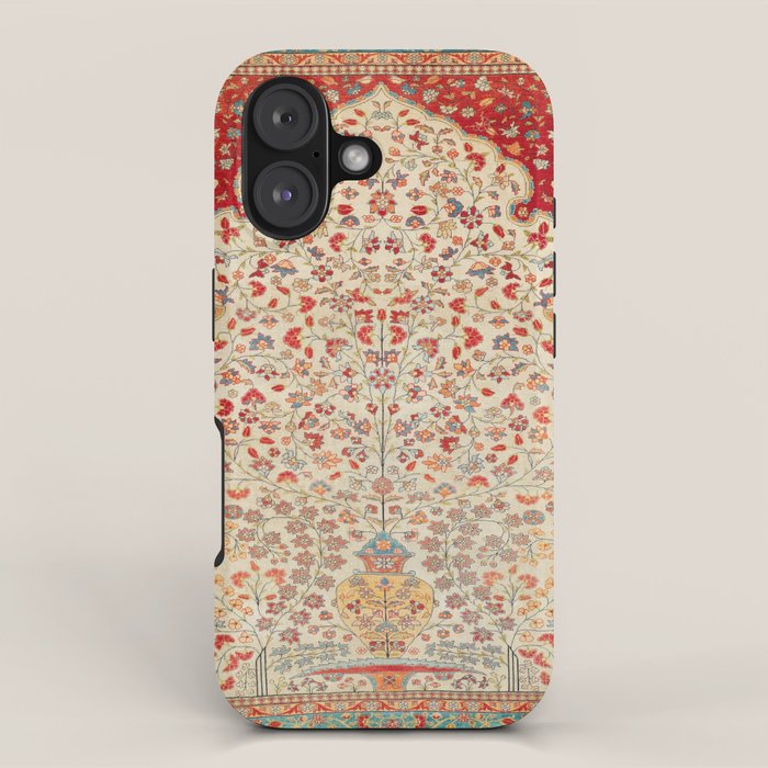 Kashan Central Persian Rug Print iPhone Case Gallery Image 1